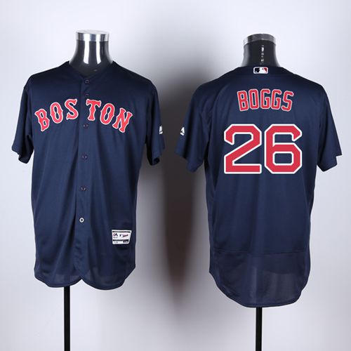 Red Sox #26 Wade Boggs Navy Blue Flexbase Authentic Collection Stitched MLB Jersey - Click Image to Close